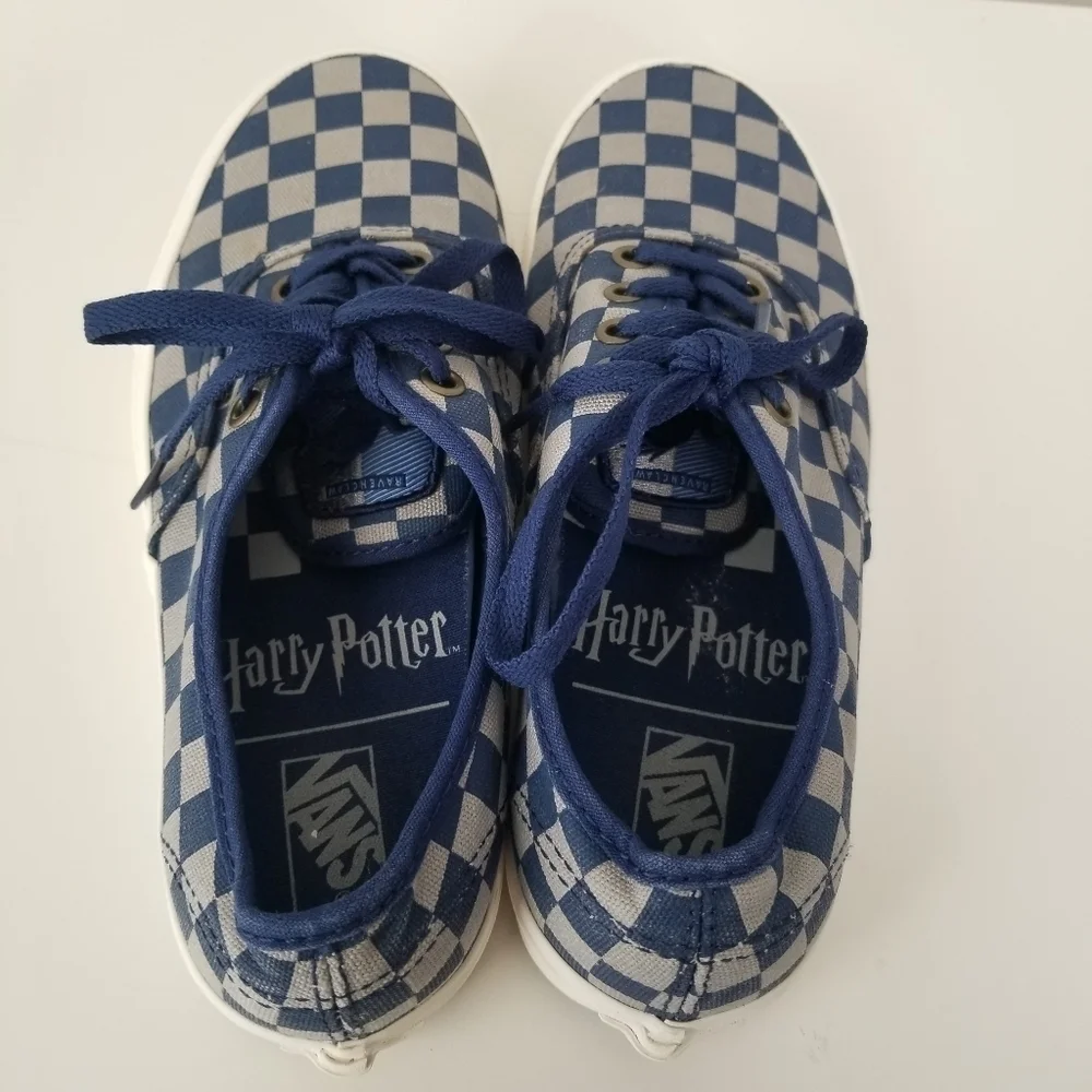 Vans X Harry Potter Collab Ravenclaw Blue Checkered Lace Up Sneakers Size 7